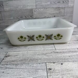 Vintage Anchor‎ Hocking Fire King #435 MEADOW GREEN, 8 in square baking dish GUC